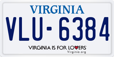 VA license plate VLU6384