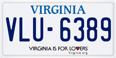 VA license plate VLU6389