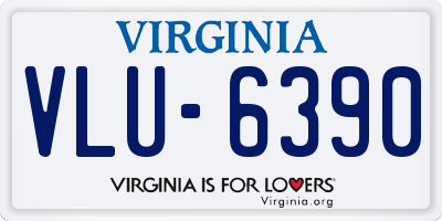 VA license plate VLU6390