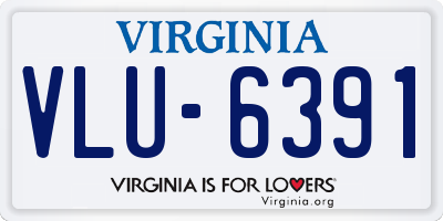 VA license plate VLU6391