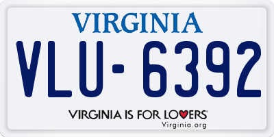 VA license plate VLU6392