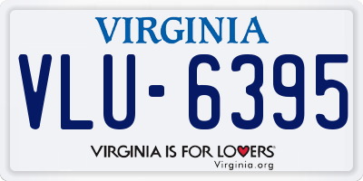 VA license plate VLU6395