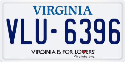 VA license plate VLU6396