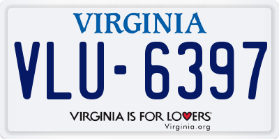 VA license plate VLU6397