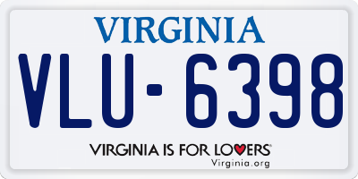 VA license plate VLU6398
