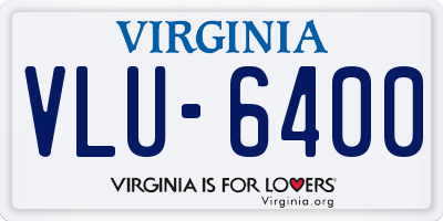 VA license plate VLU6400