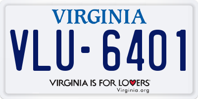 VA license plate VLU6401