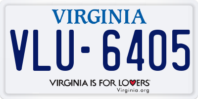 VA license plate VLU6405