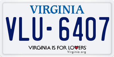 VA license plate VLU6407