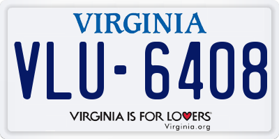 VA license plate VLU6408