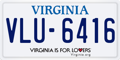 VA license plate VLU6416