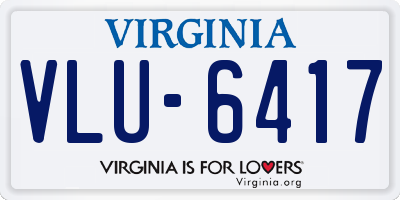 VA license plate VLU6417