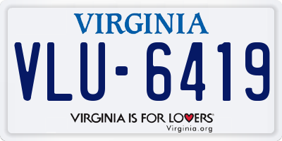 VA license plate VLU6419
