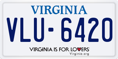 VA license plate VLU6420