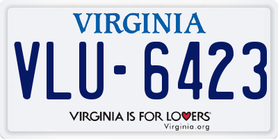 VA license plate VLU6423