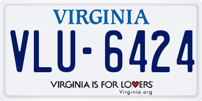 VA license plate VLU6424