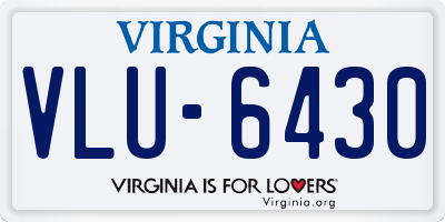 VA license plate VLU6430