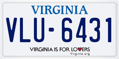 VA license plate VLU6431