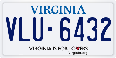 VA license plate VLU6432