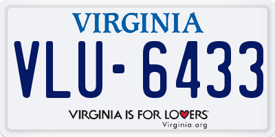 VA license plate VLU6433