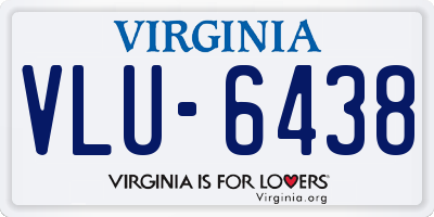 VA license plate VLU6438