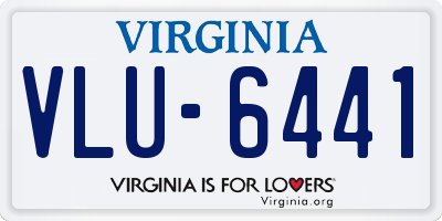 VA license plate VLU6441