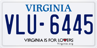 VA license plate VLU6445