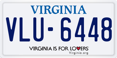 VA license plate VLU6448