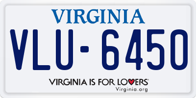 VA license plate VLU6450