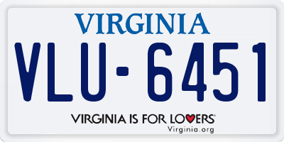 VA license plate VLU6451
