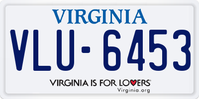 VA license plate VLU6453
