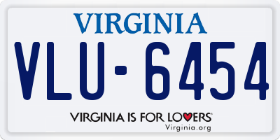 VA license plate VLU6454