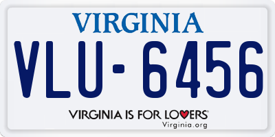 VA license plate VLU6456