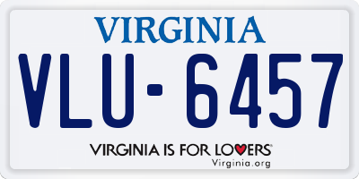 VA license plate VLU6457