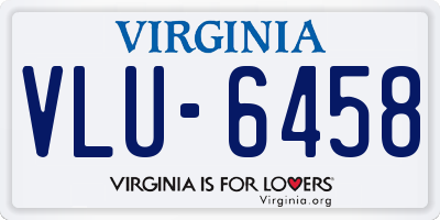 VA license plate VLU6458