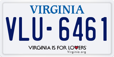 VA license plate VLU6461