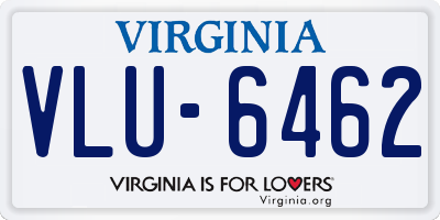 VA license plate VLU6462