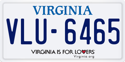 VA license plate VLU6465
