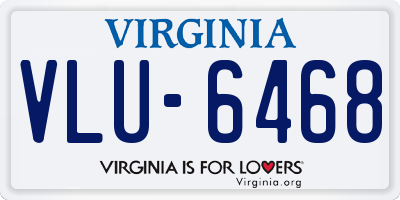 VA license plate VLU6468
