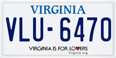 VA license plate VLU6470