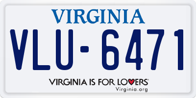 VA license plate VLU6471