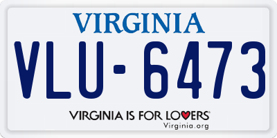 VA license plate VLU6473