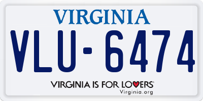 VA license plate VLU6474