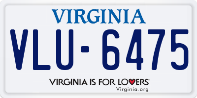 VA license plate VLU6475