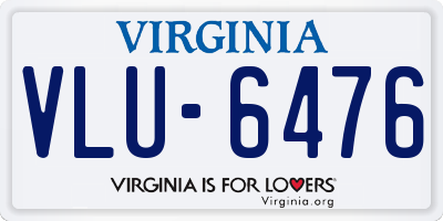 VA license plate VLU6476