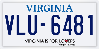 VA license plate VLU6481
