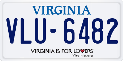 VA license plate VLU6482