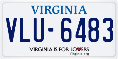VA license plate VLU6483