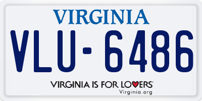 VA license plate VLU6486