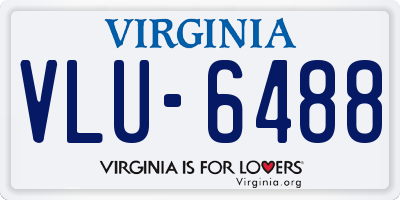 VA license plate VLU6488